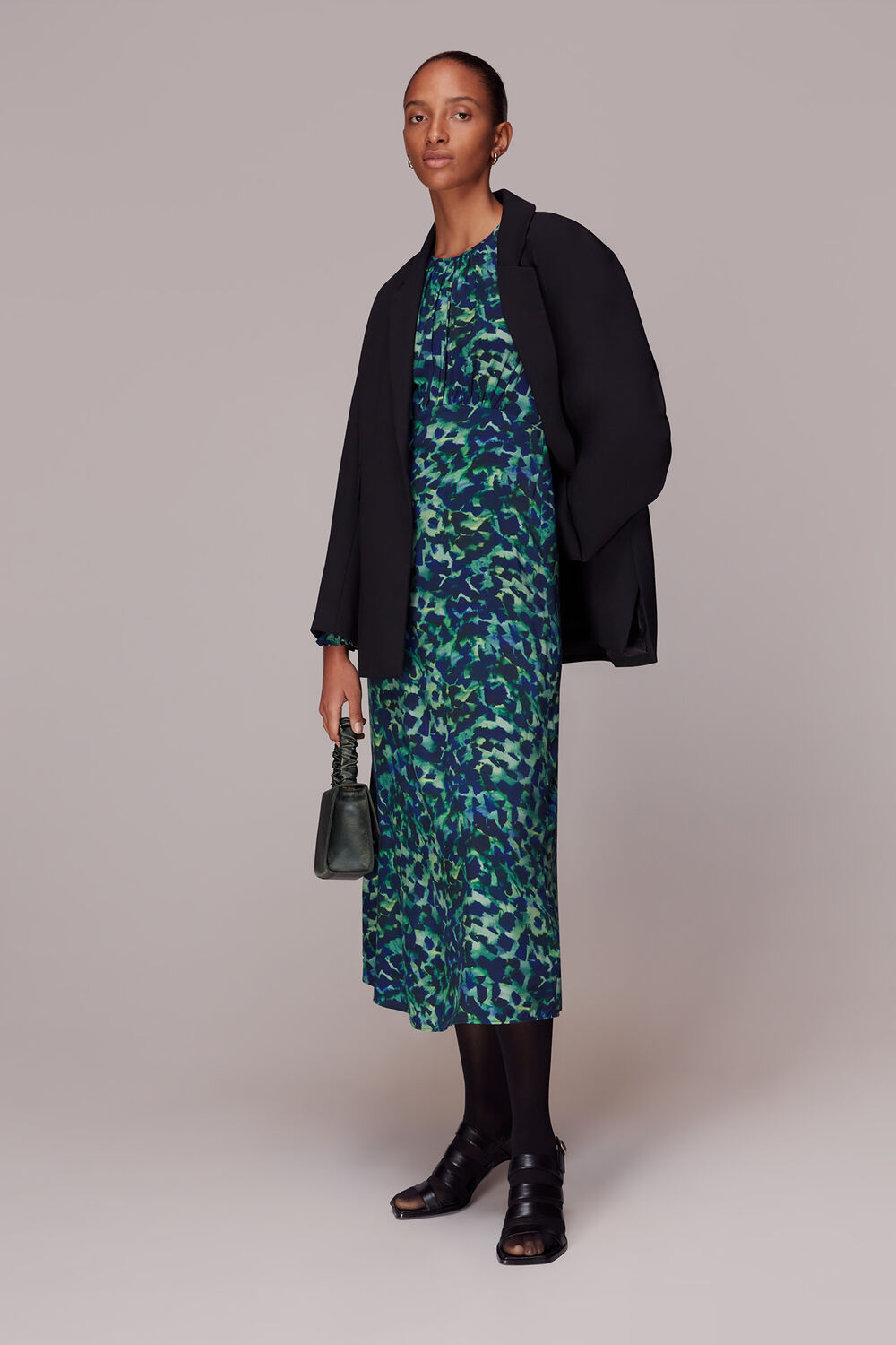 Ink Cheetah Print Midi Dress